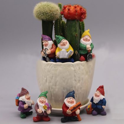 3PCS Little Gnome Figurines In The Funny Resin Fairy Garden